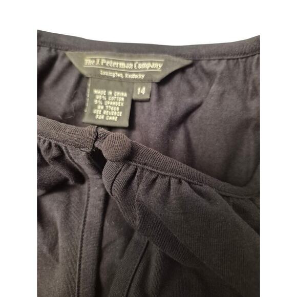 VTG 80s The J Peterman Company Black Cotton Dress Belt Peek-a-boo front Sz 14 - Picture 3 of 4